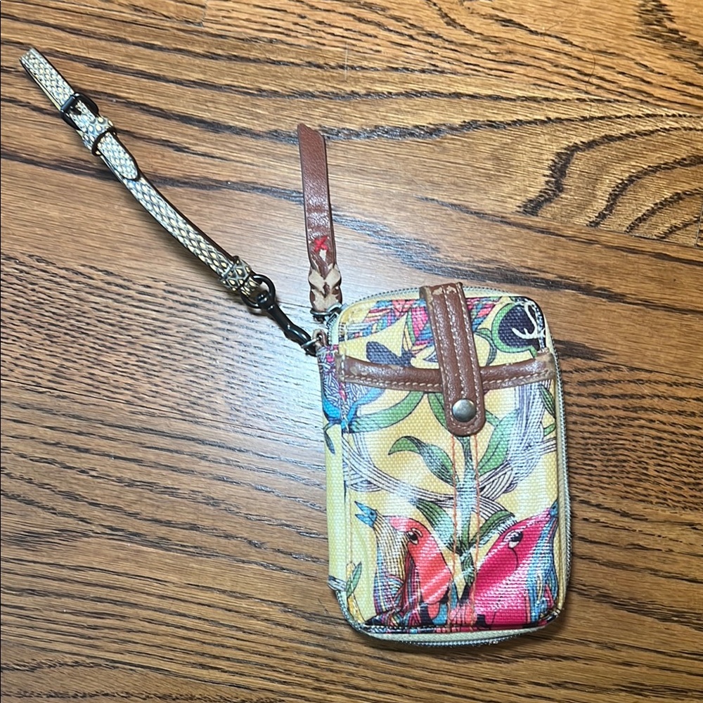 SAKROOTS - Colorful Bird Print Wristlet